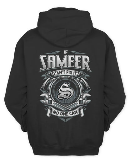 SAMEER AP81-K4-626 - Personalized Ahmed Quote Apparel “If Ahmed Can't Fix It, No One Can” - Unisex Hoodie - Black