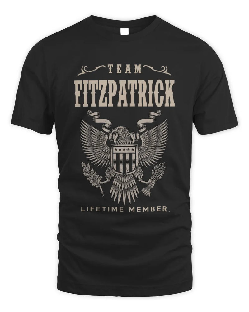 FITZPATRICK TP06-K82 – Personalized Classic Style Apparel “Team NAME Lifetime Member” - Unisex Standard T-Shirt - Black