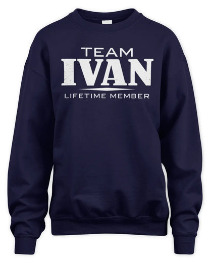 IVAN BL62-K4-128 - Personalized “Team NAME Lifetime Member” - Unisex Sweatshirt - Navy