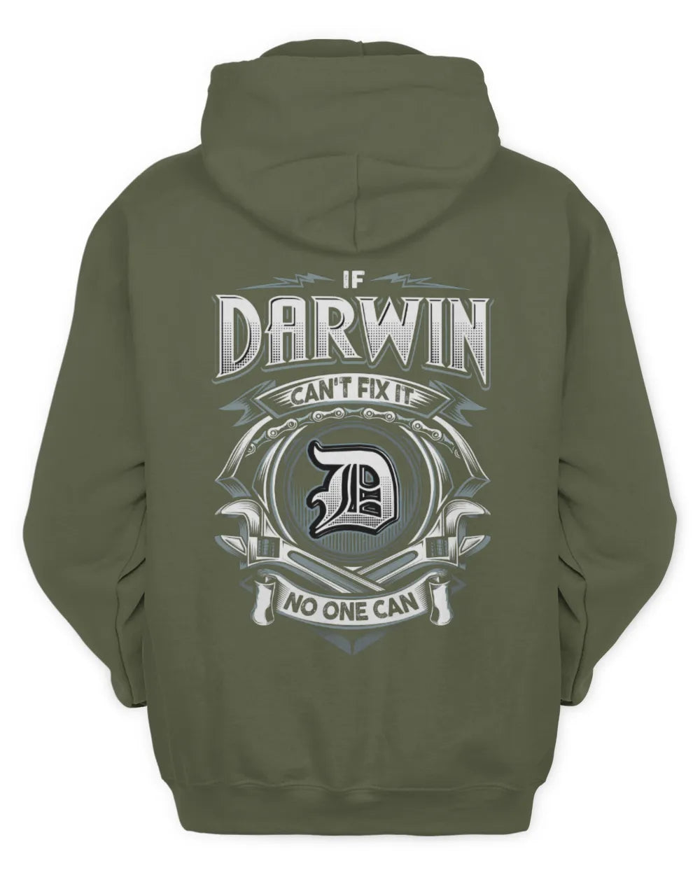 DARWIN AP81-K4-626 - Personalized Ahmed Quote Apparel “If Ahmed Can't Fix It, No One Can” - Unisex Hoodie - Military Green
