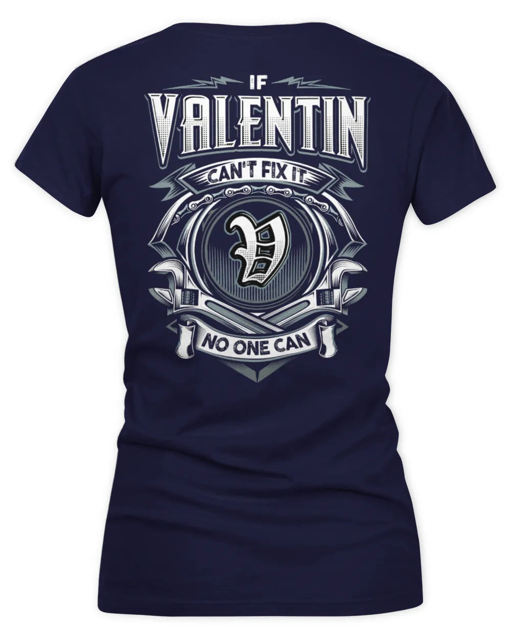 VALENTIN AP81-K4-626 - Personalized Ahmed Quote Apparel “If Ahmed Can't Fix It, No One Can” - Women's V-Neck T-Shirt - Navy