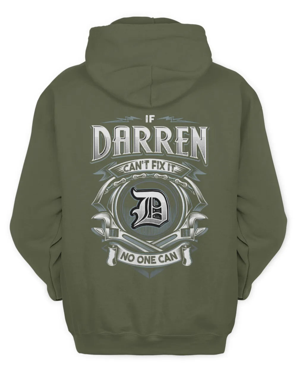 DARREN AP81-K4-626 - Personalized Ahmed Quote Apparel “If Ahmed Can't Fix It, No One Can” - Unisex Hoodie - Military Green