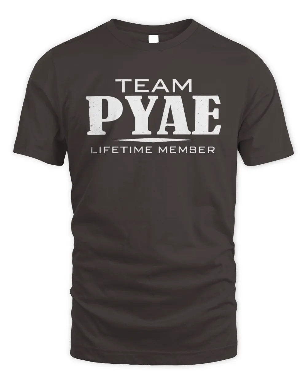 PYAE BL62-K4-128 - Personalized “Team NAME Lifetime Member” - Unisex Standard T-Shirt - Dark Chocolate