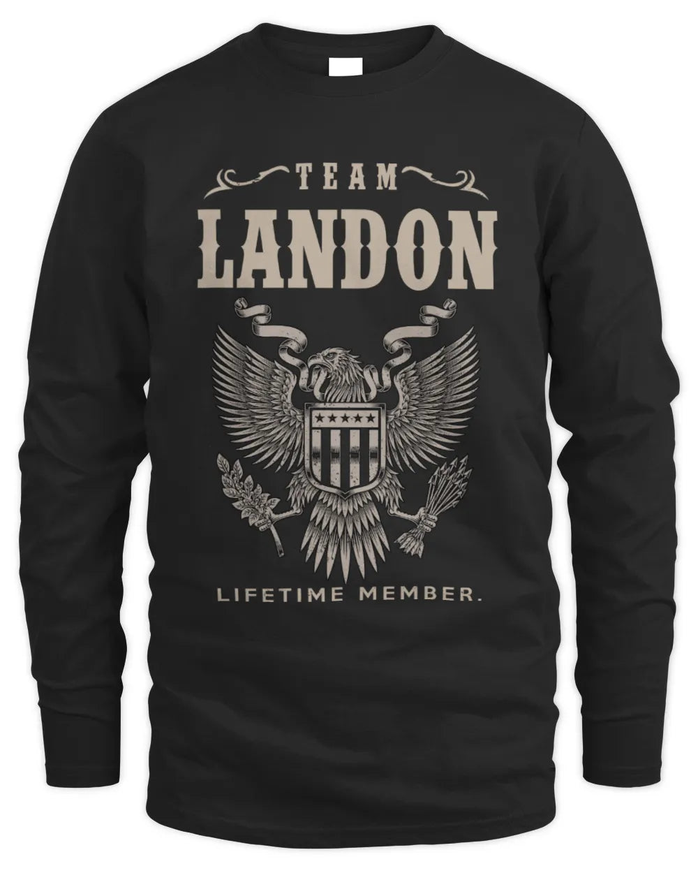 LANDON TP06-K82 – Personalized Classic Style Apparel “Team NAME Lifetime Member” - Men's Long Sleeved T-Shirt - Black