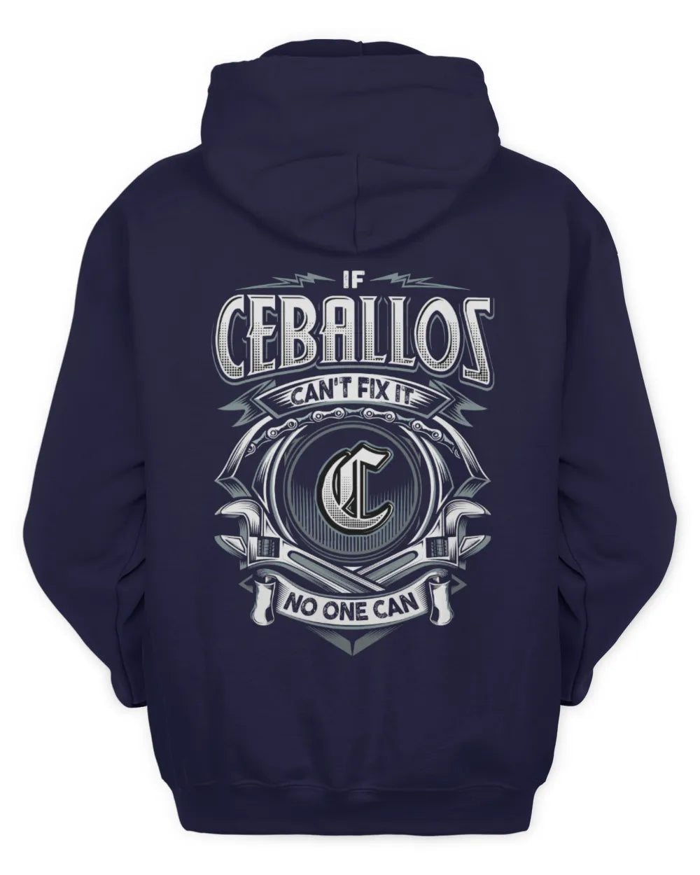 CEBALLOS AP81-K4-626 - Personalized Ahmed Quote Apparel “If Ahmed Can't Fix It, No One Can” - Unisex Hoodie - Navy