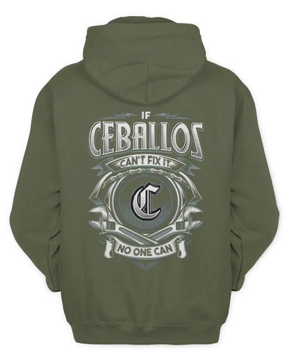 CEBALLOS AP81-K4-626 - Personalized Ahmed Quote Apparel “If Ahmed Can't Fix It, No One Can” - Unisex Hoodie - Military Green