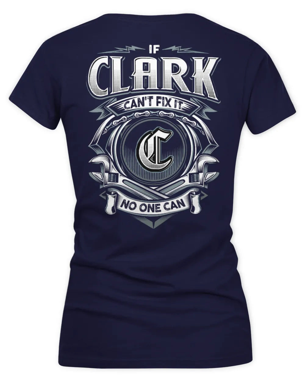 CLARK AP81-K4-626 - Personalized Ahmed Quote Apparel “If Ahmed Can't Fix It, No One Can” - Women's V-Neck T-Shirt - Navy