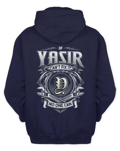 YASIR AP81-K4-626 - Personalized Ahmed Quote Apparel “If Ahmed Can't Fix It, No One Can” - Unisex Hoodie - Navy