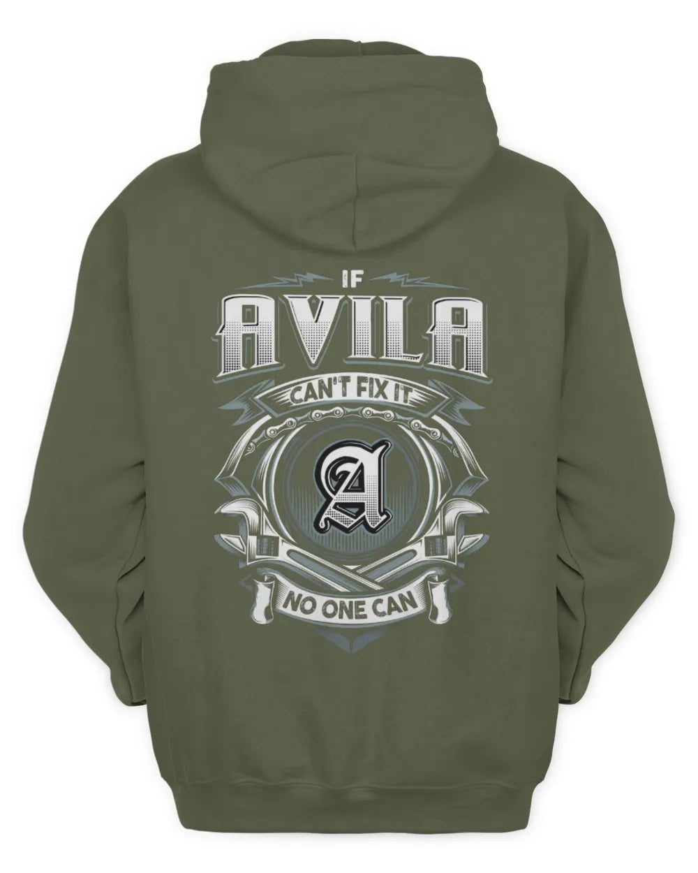 AVILA AP81-K4-626 - Personalized Ahmed Quote Apparel “If Ahmed Can't Fix It, No One Can” - Unisex Hoodie - Military Green