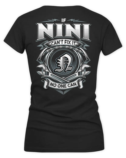 NINI AP81-K4-626 - Personalized Ahmed Quote Apparel “If Ahmed Can't Fix It, No One Can” - Women's V-Neck T-Shirt - Black