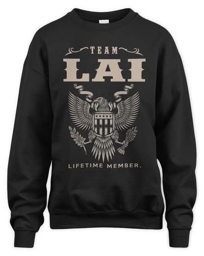 LAI TP06-K82 – Personalized Classic Style Apparel “Team NAME Lifetime Member” - Unisex Sweatshirt - Black
