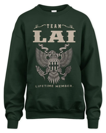 LAI TP06-K82 – Personalized Classic Style Apparel “Team NAME Lifetime Member” - Unisex Sweatshirt - Forest Green