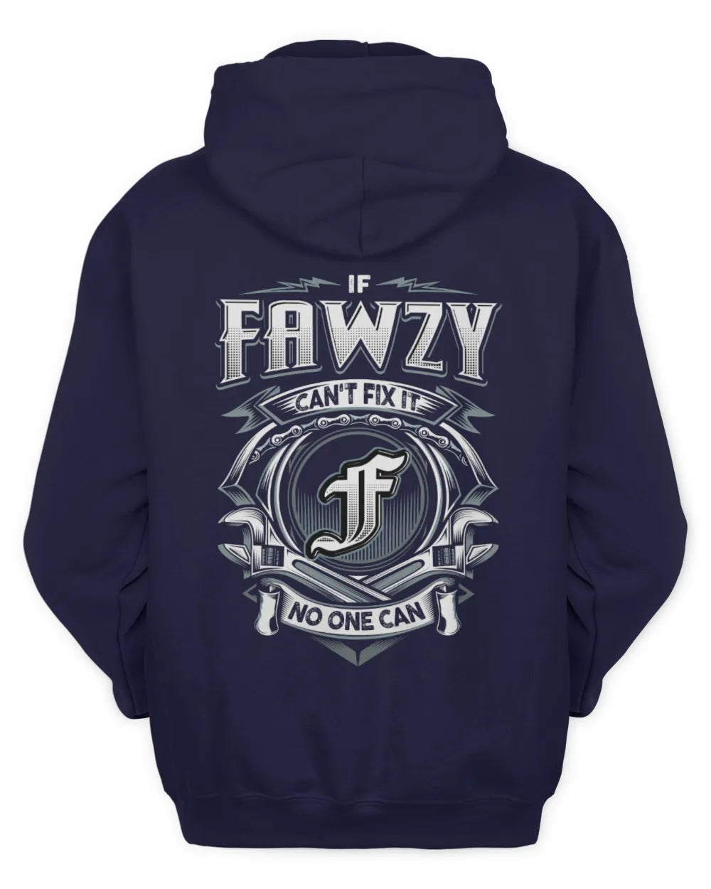 FAWZY AP81-K4-626 - Personalized Ahmed Quote Apparel “If Ahmed Can't Fix It, No One Can” - Unisex Hoodie - Navy