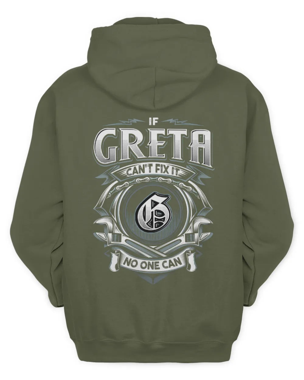 GRETA AP81-K4-626 - Personalized Ahmed Quote Apparel “If Ahmed Can't Fix It, No One Can” - Unisex Hoodie - Military Green
