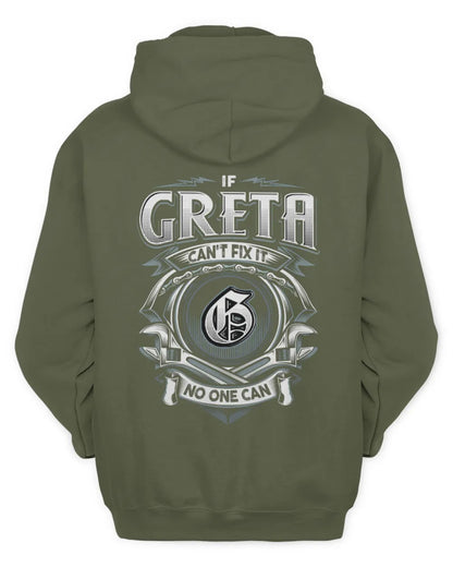 GRETA AP81-K4-626 - Personalized Ahmed Quote Apparel “If Ahmed Can't Fix It, No One Can” - Unisex Hoodie - Military Green