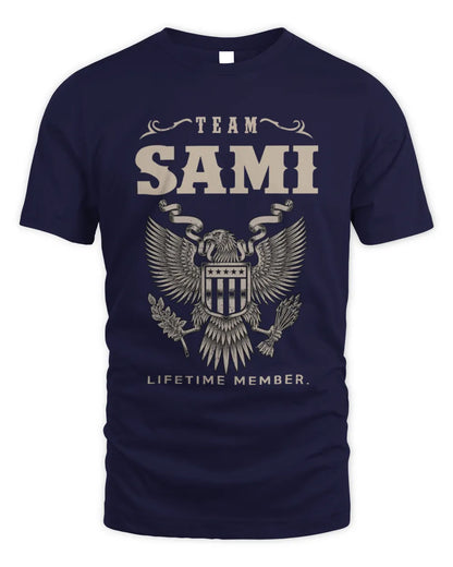 SAMI TP06-K82 – Personalized Classic Style Apparel “Team NAME Lifetime Member” - Unisex Standard T-Shirt - Navy