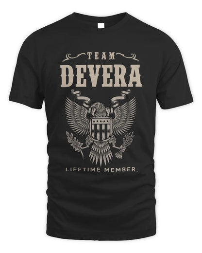 DEVERA TP06-K82 – Personalized Classic Style Apparel “Team NAME Lifetime Member” - Unisex Standard T-Shirt - Black