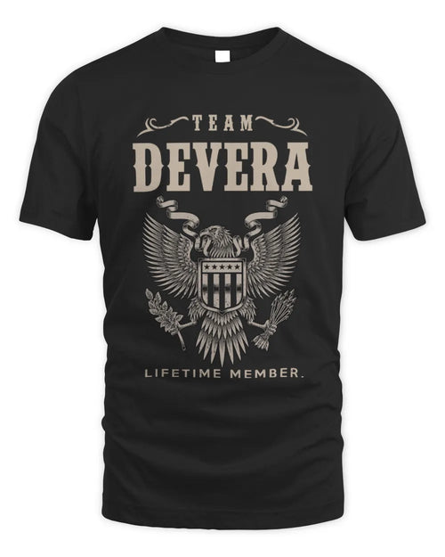 DEVERA TP06-K82 – Personalized Classic Style Apparel “Team NAME Lifetime Member” - Unisex Standard T-Shirt - Black