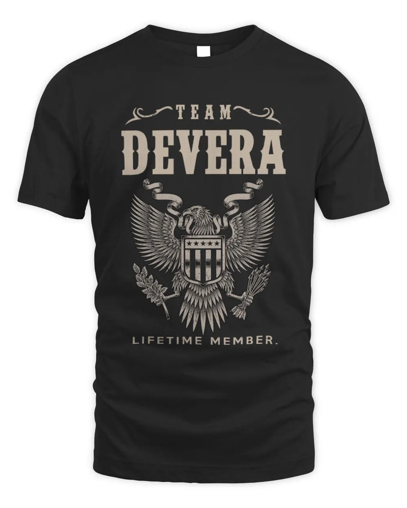 DEVERA TP06-K82 – Personalized Classic Style Apparel “Team NAME Lifetime Member” - Unisex Standard T-Shirt - Black