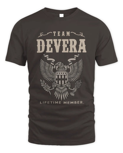 DEVERA TP06-K82 – Personalized Classic Style Apparel “Team NAME Lifetime Member” - Unisex Standard T-Shirt - Dark Chocolate