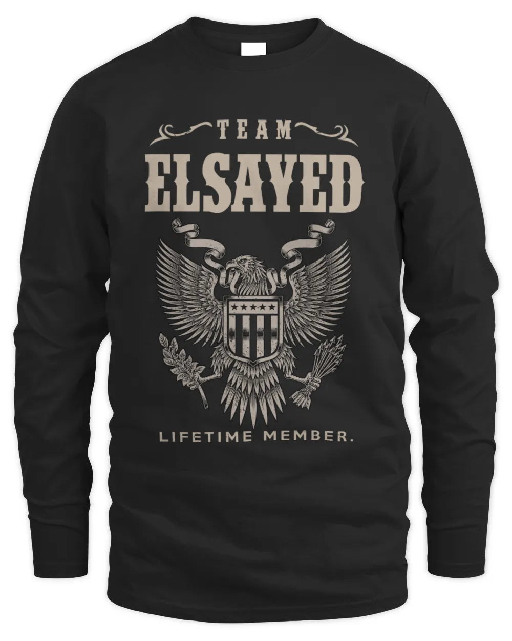 ELSAYED TP06-K82 – Personalized Classic Style Apparel “Team NAME Lifetime Member” - Men's Long Sleeved T-Shirt - Black