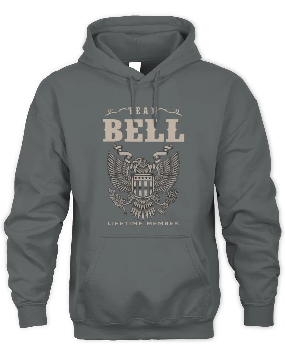 BELL TP06-K82 – Personalized Classic Style Apparel “Team NAME Lifetime Member” - Unisex Hoodie - Charcoal