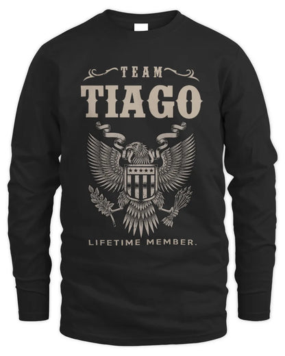 TIAGO TP06-K82 – Personalized Classic Style Apparel “Team NAME Lifetime Member” - Men's Long Sleeved T-Shirt - Black