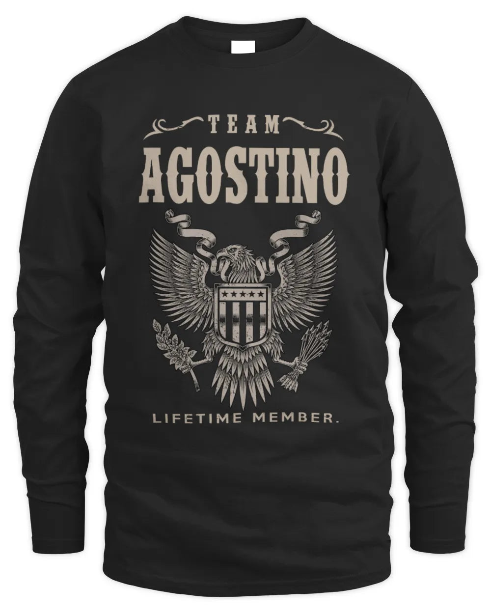 AGOSTINO TP06-K82 – Personalized Classic Style Apparel “Team NAME Lifetime Member” - Men's Long Sleeved T-Shirt - Black