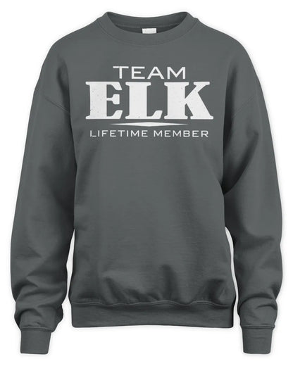 ELK BL62-K4-128 - Personalized “Team NAME Lifetime Member” - Unisex Sweatshirt - Charcoal