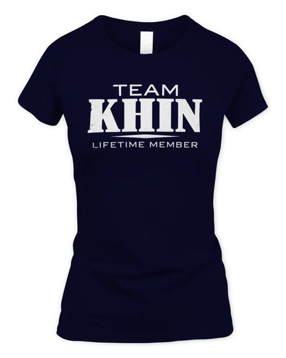 KHIN BL62-K4-128 - Personalized “Team NAME Lifetime Member” - Women's Standard T-Shirt - Navy