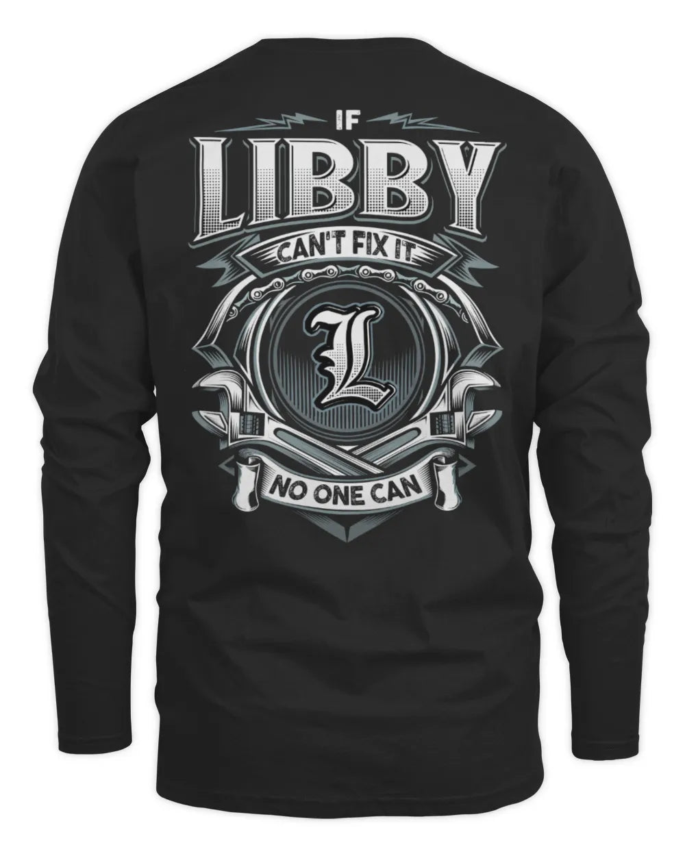 LIBBY AP81-K4-626 - Personalized Ahmed Quote Apparel “If Ahmed Can't Fix It, No One Can” - Men's Long Sleeved T-Shirt - Black
