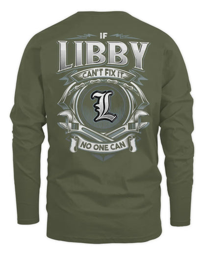 LIBBY AP81-K4-626 - Personalized Ahmed Quote Apparel “If Ahmed Can't Fix It, No One Can” - Men's Long Sleeved T-Shirt - Military Green