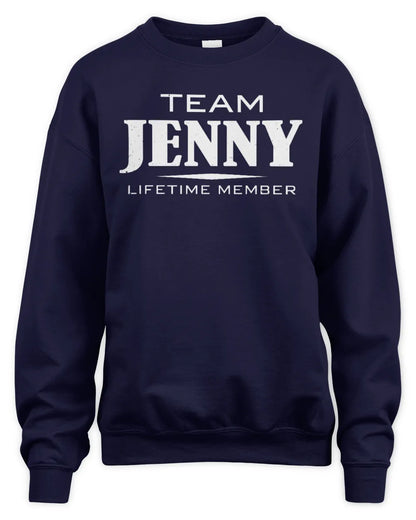 JENNY BL62-K4-128 - Personalized “Team NAME Lifetime Member” - Unisex Sweatshirt - Navy
