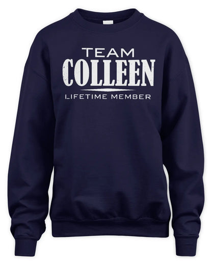 COLLEEN BL62-K4-128 - Personalized “Team NAME Lifetime Member” - Unisex Sweatshirt - Navy