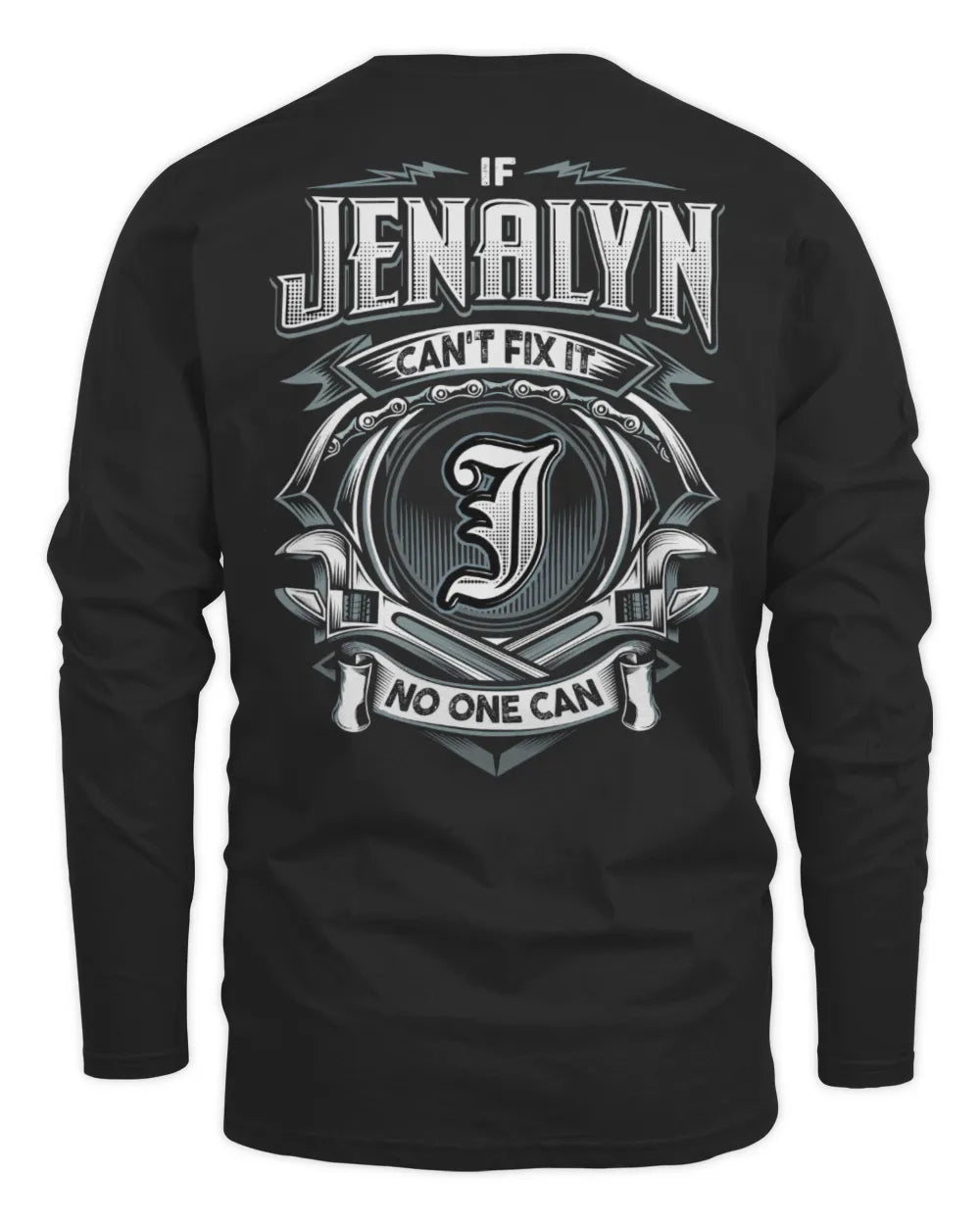 JENALYN AP81-K4-626 - Personalized Ahmed Quote Apparel “If Ahmed Can't Fix It, No One Can” - Men's Long Sleeved T-Shirt - Black