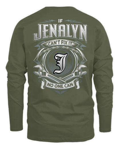 JENALYN AP81-K4-626 - Personalized Ahmed Quote Apparel “If Ahmed Can't Fix It, No One Can” - Men's Long Sleeved T-Shirt - Military Green