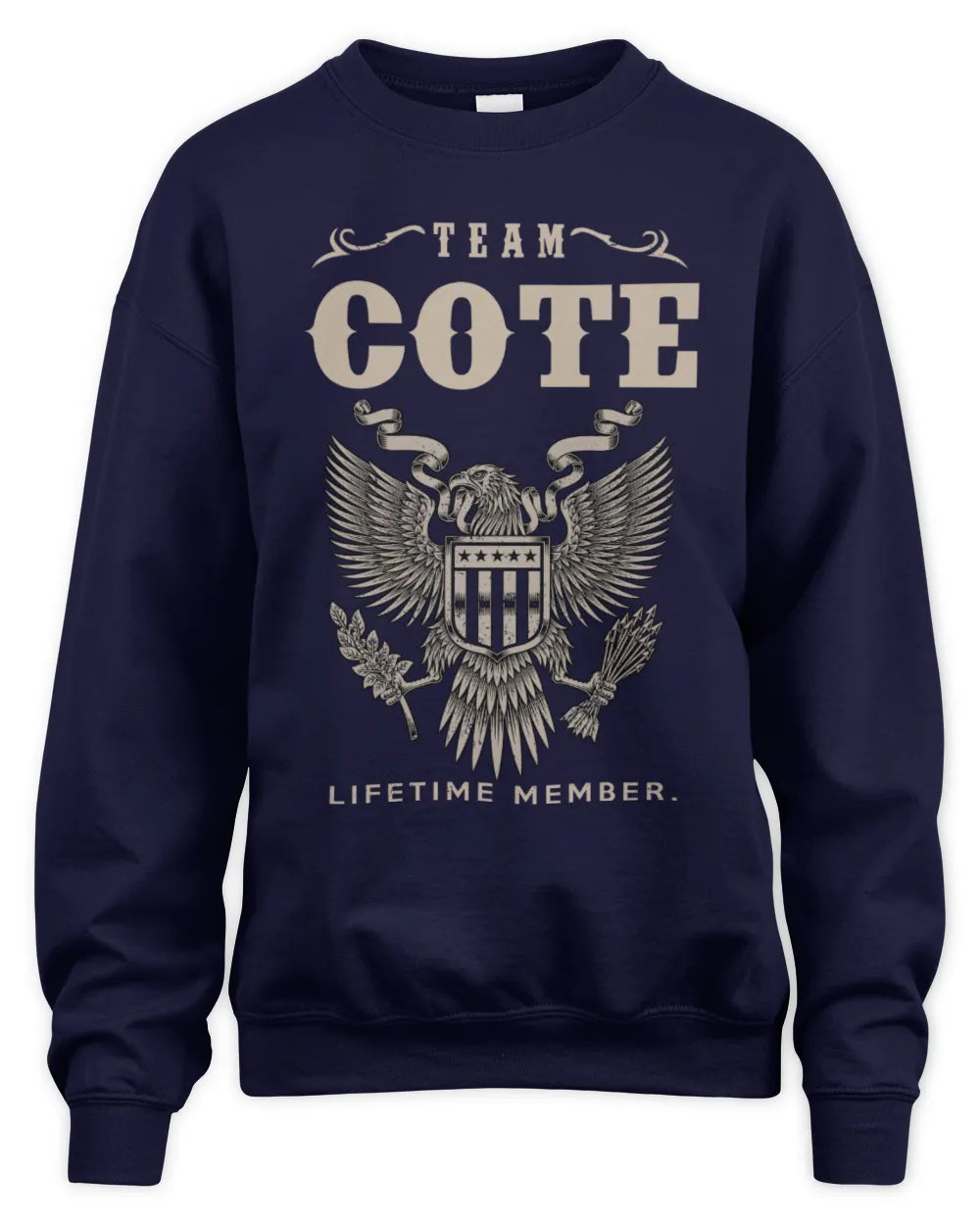 COTE TP06-K82 – Personalized Classic Style Apparel “Team NAME Lifetime Member” - Unisex Sweatshirt - Navy