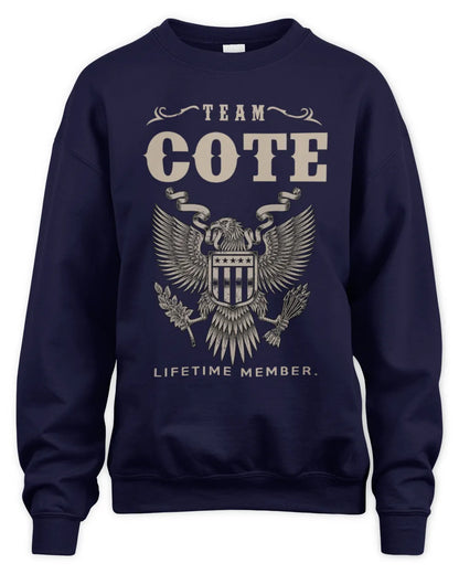 COTE TP06-K82 – Personalized Classic Style Apparel “Team NAME Lifetime Member” - Unisex Sweatshirt - Navy