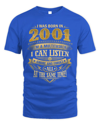 2001 HH89-K2 – Funny Birth Year Multitasker Quote T-Shirt - Unisex Standard T-Shirt - Royal