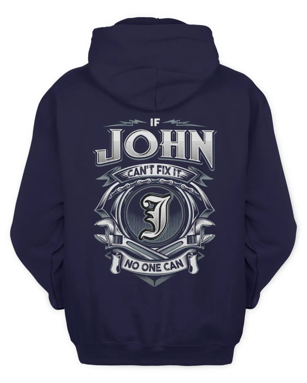 JOHN AP81-K4-626 - Personalized Ahmed Quote Apparel “If Ahmed Can't Fix It, No One Can” - Unisex Hoodie - Navy
