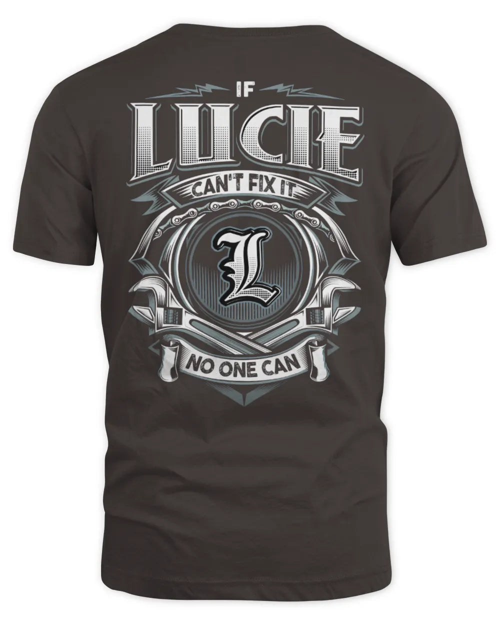 LUCIE AP81-K4-626 - Personalized Ahmed Quote Apparel “If Ahmed Can't Fix It, No One Can” - Unisex Standard T-Shirt - Dark Chocolate