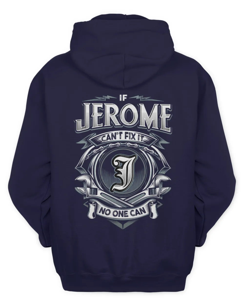 JEROME AP81-K4-626 - Personalized Ahmed Quote Apparel “If Ahmed Can't Fix It, No One Can” - Unisex Hoodie - Navy