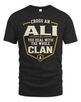ALI NT1-K008 Cross A/An NAME, You Deal With the Whole Clan | Personalized Vintage T-Shirt - Unisex Standard T-Shirt - Black