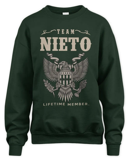NIETO TP06-K82 – Personalized Classic Style Apparel “Team NAME Lifetime Member” - Unisex Sweatshirt - Forest Green