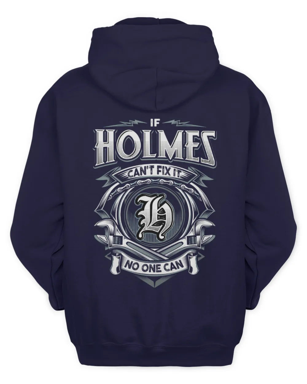 HOLMES AP81-K4-626 - Personalized Ahmed Quote Apparel “If Ahmed Can't Fix It, No One Can” - Unisex Hoodie - Navy