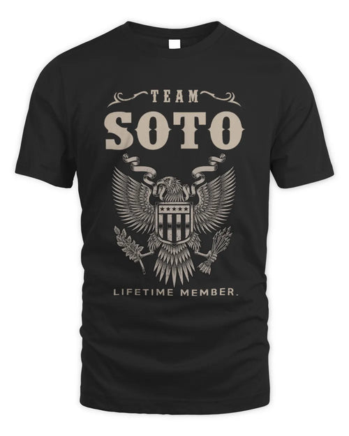 SOTO TP06-K82 – Personalized Classic Style Apparel “Team NAME Lifetime Member” - Unisex Standard T-Shirt - Black