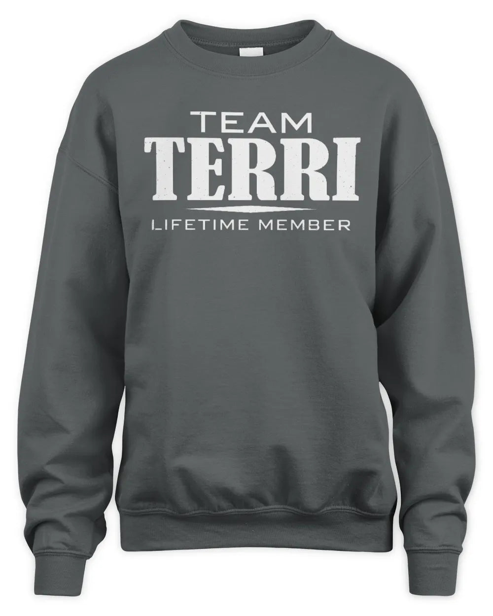 TERRI BL62-K4-128 - Personalized “Team NAME Lifetime Member” - Unisex Sweatshirt - Charcoal