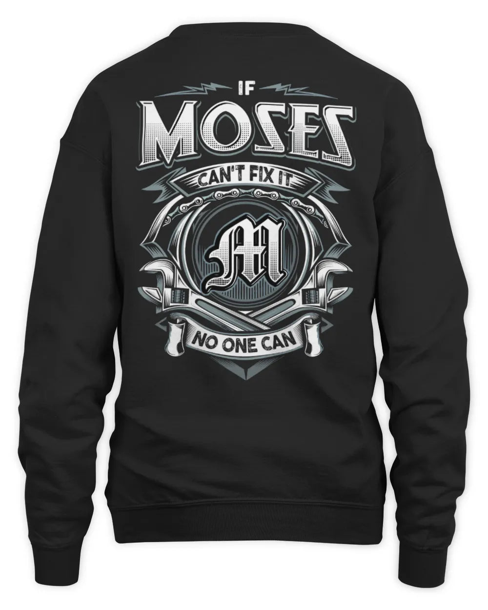 MOSES AP81-K4-626 - Personalized Ahmed Quote Apparel “If Ahmed Can't Fix It, No One Can” - Unisex Sweatshirt - Black