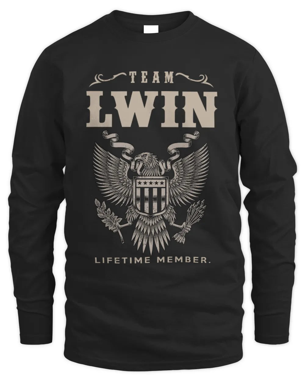 LWIN TP06-K82 – Personalized Classic Style Apparel “Team NAME Lifetime Member” - Men's Long Sleeved T-Shirt - Black