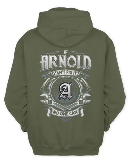 ARNOLD AP81-K4-626 - Personalized Ahmed Quote Apparel “If Ahmed Can't Fix It, No One Can” - Unisex Hoodie - Military Green